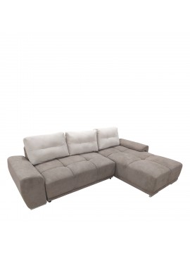 Καναπές Κρεβάτι Γωνιακός Δεξιά Γωνία AMARILLO Σοκολά Με Ανοιχτό Γκρι Μαξιλάρια 270x181x89cm Arte-14560034