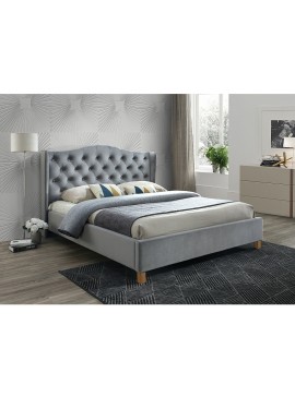Επενδυμένο κρεβάτι Aspen 140x200 με Βελούδο σε χρώμα Γκρι DIOMMI ASPENV140SZD