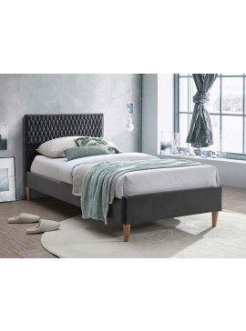 Επενδυμένο κρεβάτι Azurro 90x200 με Βελούδο σε χρώμα Γκρι  DIOMMI AZURROV90SZD