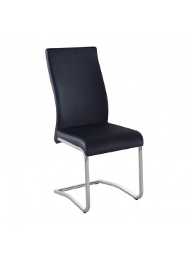 WOODWELL BENSON Καρέκλα Μέταλλο Χρώμιο, PVC Μαύρο 46x52x97cm ΕΜ931,3
