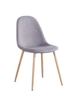 WOODWELL CELINA Καρέκλα Μέταλλο Βαφή Φυσικό, Ύφασμα Γκρι 45x54x85cm ΕΜ907,1
