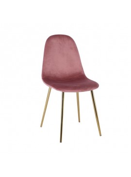 WOODWELL CELINA Καρέκλα Χρώμιο Χρυσό, Velure Antique Pink 45x54x85cm ΕΜ907,2GV
