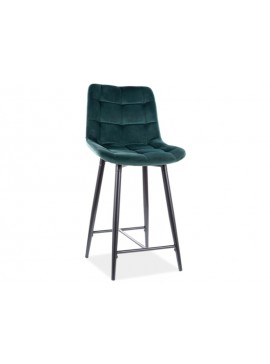 Καρέκλα μπαρ ύφασμιμι Chic H2 45x37x92 μαύρο/πράσινο βελούδο 78 DIOMMI CHICH2VCZ