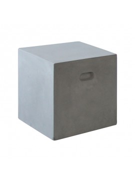 WOODWELL CONCRETE Cubic Σκαμπό Κήπου - Βεράντας, Cement Grey 37x37x40cm Ε6203