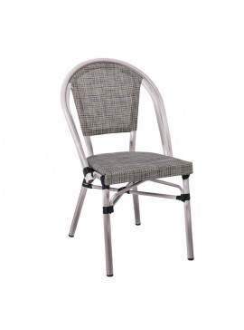 WOODWELL COSTA Καρέκλα Dining Αλουμινίου, Απόχρωση Antique Grey -Textilene Μπεζ 50x55x85cm Ε288,1