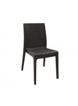 WOODWELL DAFNE Καρέκλα Τραπεζαρίας Κήπου Στοιβαζόμενη, PP Rattan Look UV Protection, Καφέ 46x55x85cm Ε328,3