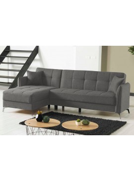 Insi  Emilia γωνιακός καναπές κρεβάτι με αποθηκευτικό χώρο 260x160εκ. Γκρι με αναστρέψιμη γωνία   0011.MZ04GR 