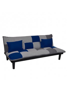 WOODWELL FENDER Καναπές - Κρεβάτι Σαλονιού - Καθιστικού, Ύφασμα Patchwork Blue 168x76x70cm Bed:168x88x35cm Ε9435,1
