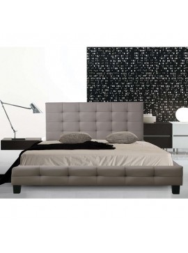 WOODWELL FIDEL Κρεβάτι Διπλό για Στρώμα 160x200cm, PU Απόχρωση Cappuccino 168x215x107cm Ε8053,3