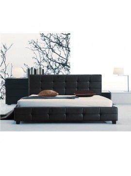 WOODWELL FIDEL Κρεβάτι Διπλό για Στρώμα 160x200cm, PU Μαύρο 168x215x107cm Ε8053