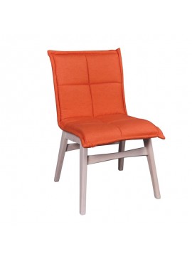 WOODWELL FOREX Καρέκλα White Wash, Ύφασμα Πορτοκαλί 50x58x83cm Ε7765,2