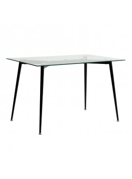 Τραπέζι Philip Megapap με γυάλινη επιφάνεια και μεταλλικά πόδια σε χρώμα μαύρο 120x75x76εκ. 0077983 GP001-0039