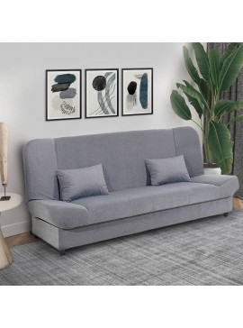Kαναπές - κρεβάτι Tiko PLUS Megapap τριθέσιος με αποθηκευτικό χώρο και ύφασμα σε γκρι 200x90x96εκ. 0053767