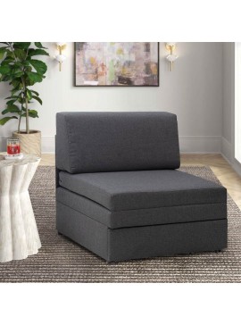 Πολυθρόνα - κρεβάτι Heaton Megapap υφασμάτινη χρώμα γκρι 85x97x88εκ. 0207303 arte-0207303