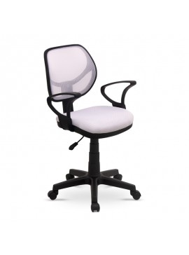 Καρέκλα γραφείου εργασίας Gates Magapap υφασμάτινη χρώμα λευκό 53x52x83-96εκ. 0117543