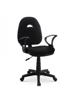 Καρέκλα γραφείου εργασίας Dorsey Megapap υφασμάτινη χρώμα μαύρο 53x52x91-102εκ. 0117545 GP019-0005
