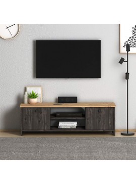 Έπιπλο τηλεόρασης Cube Megapap μελαμίνης χρώμα pine - industrial grey 120x30x40εκ. 0127284