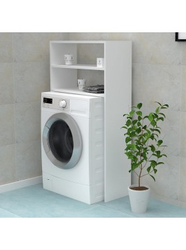 Έπιπλο πλυντηρίου ρούχων Sandra Megapap από μελαμίνη χρώμα λευκό 66x20x130εκ. 0121660