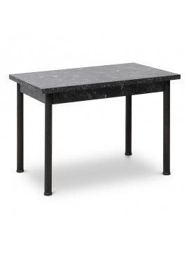 Τραπέζι κουζίνας Evans Megapap επεκτεινόμενο Mdf/μέταλλο χρώμα μαύρο εφέ μαρμάρου 109/168x69x76εκ. 0128457 GP032-0002,3