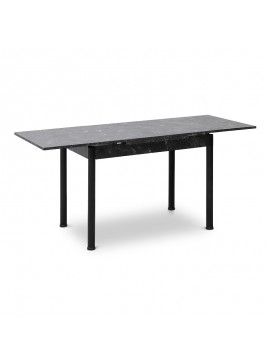 Τραπέζι Evans Megapap επεκτεινόμενο Mdf/μέταλλο χρώμα μαύρο εφέ μαρμάρου 109/168x69x76εκ. 0128457
