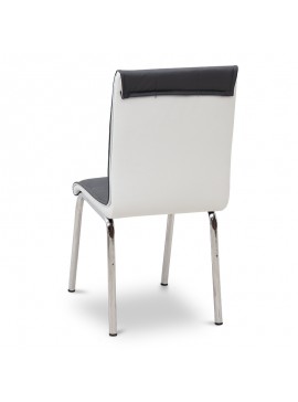 Καρέκλα τραπεζαρίας Pitt Megapap Pu/μέταλλο χρώμα γκρι/λευκό 39x51x88εκ. 0128479
