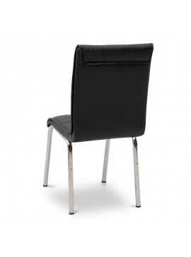 Καρέκλα τραπεζαρίας Pitt Megapap Pu/μέταλλο χρώμα μαύρο 39x51x88εκ. 0128481