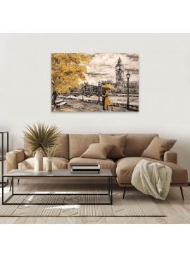 Πίνακας σε καμβά "Big Ben And Yellow Leaves" Megapap ψηφιακής εκτύπωσης 75x50x3εκ. 0127990 arte-0127990