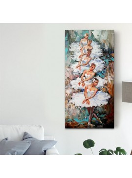 Πίνακας σε καμβά "White Swan Ballerinas" Megapap ψηφιακής εκτύπωσης 50x100x3εκ. 0206092 arte-0206092