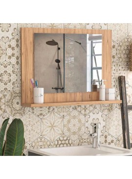 Καθρέφτης μπάνιου Devlin Megapap από μελαμίνη χρώμα pine oak 60x10x45εκ. 0212631