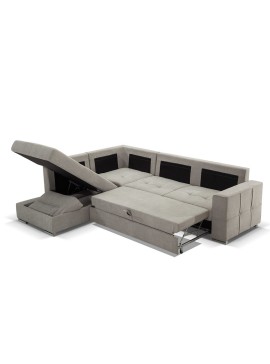 Matis Γωνιακός καναπές Lisabon 3 στοιχείων με αποθηκευτικό και κρεβάτι Δεξιά φορά 270x222x95εκ. Matis278