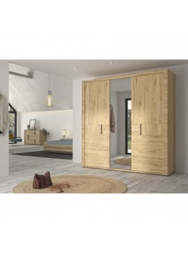 Epiplo World  Ντουλάπα με 3 πόρτες & καθρέφτη Confidence 220x59x222εκ. Artisan Oak BEST-153226633