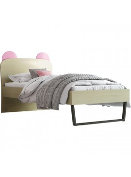 SarrisBros  Κρεβάτι Παιδικό Ημίδιπλο Κορώνα για στρώμα 110x190cm Δρυς-Ροζ BEST-104034