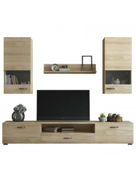 Savvidis Furniture  Σύνθετο Σαλονιού Μοριοσανίδα 210x40x129cm N18 Λάττε​ BEST-8080101