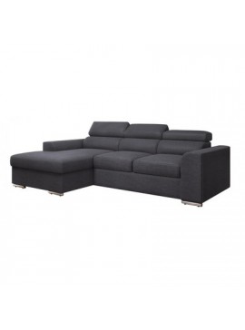 Epiplo World  Bari Γωνιακός καναπές κρεβάτι με αποθηκευτικό χώρο 245x173εκ Γκρι Σκούρο Αριστερή Γωνία BEST-1599970