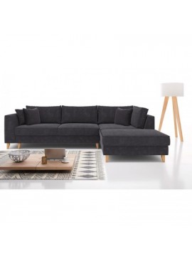 Epiplo World  Julie Γωνιακός καναπές κρεβάτι με αποθηκευτικό χώρο 300x195x89εκ. Γκρι ύφασμα Δεξιά γωνία BEST-1556988