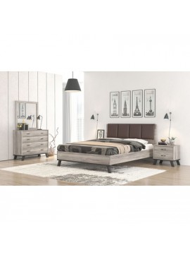 Savvidis Furniture  Κρεβάτι Υπέρδιπλο για στρώμα 150x200 N69 Καφέ Τεχνόδερμα Σταχτί BEST-80801000