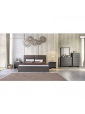 Savvidis Furniture  Σετ Κρεβατοκάμαρας 6τμχ (κρεβάτι για στρώμα 150x200, 2 κομοδίνα, τουαλέτα με καθρέφτη, κολώνα) N6 Βέγκε Μελαμίνη BEST-8080312
