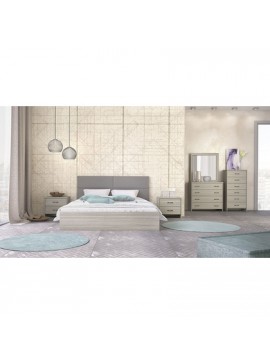 Savvidis Furniture  Σετ Κρεβατοκάμαρας 6τμχ (κρεβάτι για στρώμα 160x200, 2 κομοδίνα, τουαλέτα με καθρέφτη,κολώνα) N6 Όλιβ Μελαμίνη BEST-8080315