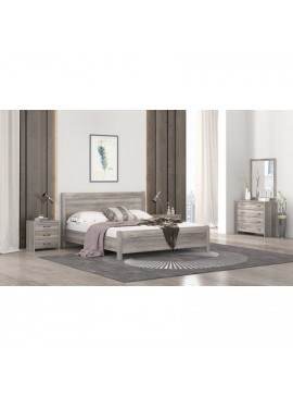 Savvidis Furniture  Σετ Κρεβατοκάμαρας 5τμχ (κρεβάτι για στρώμα 110x190, 2 κομοδίνα, τουαλέτα και καθρέφτης) N26 Σταχτί Μελαμίνη BEST-8080332