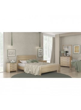 Savvidis Furniture  Σετ Κρεβατοκάμαρας 5τμχ (κρεβάτι για στρώμα 110x190, 2 κομοδίνα, τουαλέτα και καθρέφτης) N26 Λάττε Μελαμίνη BEST-8080348
