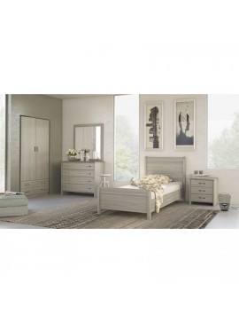 Savvidis Furniture  Σετ Κρεβατοκάμαρας 5τμχ (κρεβάτι για στρώμα 90x190,κομοδίνο,τουαλέτα,καθρέφτης και ντουλάπα δίφυλλη) N26 Όλιβ Μελαμίνη BEST-8080356