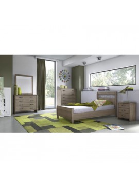 Savvidis Furniture  Σετ Κρεβατοκάμαρας 5τμχ (κρεβάτι για στρώμα 90x190, 1 κομοδίνο, συρταριέρα, τουαλέτα και καθρέφτης) N27 Μόκα Μελαμίνη BEST-891067