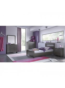 Savvidis Furniture  Σετ Κρεβατοκάμαρας 5τμχ (κρεβάτι για στρώμα 90x190, κομοδίνο, συρταριέρα, τουαλέτα και καθρέφτης) N27 Βέγκε Μελαμίνη BEST-880071