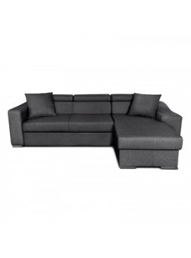 Epiplo World  Stile Γωνιακός καναπές κρεβάτι με αποθηκευτικό χώρο & 2 σκαμπό 264x162εκ. Γκρί Δεξιά γωνία BEST-1240047