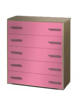 SarrisBros  Παιδική Συρταριέρα Σε Χρώμα Δρυς Ροζ 80x90x45cm BEST-101131