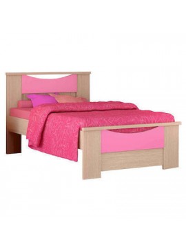 SarrisBros  Παιδικό Κρεβάτι Ξύλινο Μονό για στρώμα 90x190 Smile Δρυς Ροζ BEST-1010775