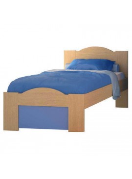 SarrisBros  Παιδικό Κρεβάτι Ξύλινο Μονό Wave Δρύς Σιέλ 90x190 BEST-101101