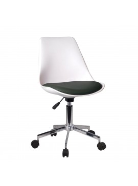 Artelibre Καρέκλα Γραφείου ΚΥΒΕΛΗ Λευκό/Μαύρο PU 48x55x82-92cm Arte-14230019