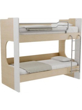 Παιδικό Κρεβάτι Κουκέτα Santella Λευκή, για Στρώμα 90x190 εκ. Genom2240000210