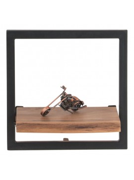 WOODWELL LIZARD Frame Ράφι Μέταλλο Βαφή Μαύρο, Ξύλο Ακακία Φυσικό 35x25x35cm ΕΑ7070,5